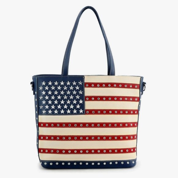 American Flag Rhinestone Purse - Conceal Carry Handbag - Picture 8 of 8